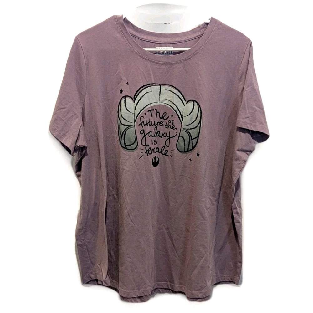 Geek Chic Star‎ Wars Leia Graphic Tee Future is Female Purple T-Shirt 2XL